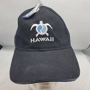 Hawaii Surfware Black Baseball Cap With Sea Turtle Embroidery Casual Outdoors